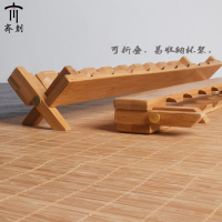 竹制单层品茗杯架晾杯架功夫茶具茶道茶杯架子茶杯摆放架茶盘配件