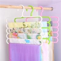 彩色防滑多层裤架 多功能衣柜5层挂裤子衣架 围巾架丝巾领带挂架