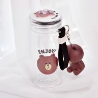 韩国ulzzang布朗熊软妹杯情侣卡通双层玻璃杯可爱女学生茶杯子