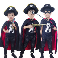 万圣节儿童服装男女童海盗演出服亲子化装舞会表演服演出衣服披风