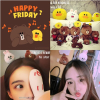 韩国小熊箍布朗熊兔可爱头箍洗脸超萌卡甜美圈绳头饰饰