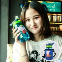 儿童卡通可爱吸管塑料杯小猪佩奇杯男女学生便携防摔杯子