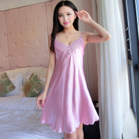夏季冰丝镂空露胸性感睡衣情趣内衣带裙性福背心诱惑居家服女装
