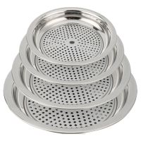 纽飞森[2个13.5]不锈钢饺子盘子家用沥大号双层饺盘蒸菜盘