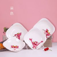 [采色2-6人景德镇瓷器餐具]碗盘套餐碗筷碟餐具家用碗盘粉红豹