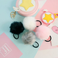 萌系软妹萝莉lolita毛毛绒圈头绳皮筋饰双马尾可爱少女心日系