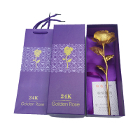 圣诞节送老婆镀金箔花玫瑰花送男女朋友生日礼品闺蜜生日520
