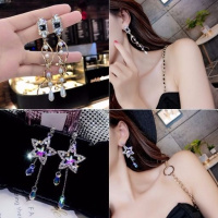 2018秋冬新款女神范气质百搭耳环韩版长款个性流苏毛球耳坠耳饰潮