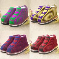 秋冬季纯手工编织男女居家婚嫁出嫁棉鞋成品保暖鞋防滑毛线棉鞋靴