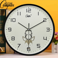 康巴丝钟表静音挂钟客厅卧室欧式时钟简约现代挂表万年历石英钟表