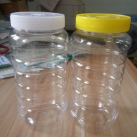 蜂蜜瓶2斤塑料瓶食品罐透明密封罐储物罐塑料蜂蜜瓶带内盖邮