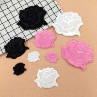 黑白粉色玫瑰花朵大号小号布贴衣服裙子装饰修补洞刺绣贴布贴花布贴熨烫刺绣花朵组合补丁贴布羽绒皮衣服装饰酒店补烟洞辅料贴花