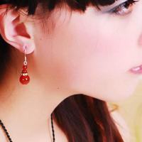 韩版葫芦耳坠气质女银耳环耳饰红玛瑙耳坠玉髓银饰品