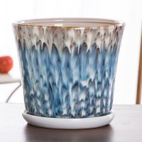 花盆陶瓷带托盘加厚特大号批客厅室内绿萝多肉花盆特价清仓