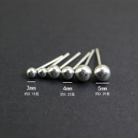 [925过敏退款]迷你圆球耳钉纯银女学生豆豆养耳朵棒