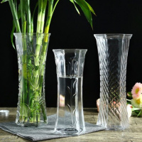 玻璃花瓶富贵竹 花瓶透明现代简约百合大号培装饰花瓶客厅花瓶
