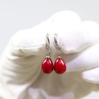 韩国长款新娘耳坠少女简约气质红色滴耳坠个性耳饰品仿珍珠耳环