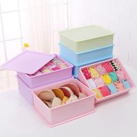 [内衣收纳盒2-3-4件套]桌面内衣文胸袜子收纳盒杂物收纳储物箱
