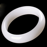 买2送1新疆旺夫玉手镯白手镯女款天然正品玉镯子白色玉石手镯玉镯