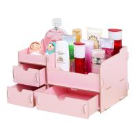 木质化妆品收纳盒抽屉式桌面置物饰品收纳盒架收纳储物盒梳妆台