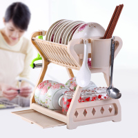 [双层]放碗碟架厨房用品置物架餐具收纳沥碗架碗柜滴塑料