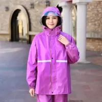加厚大帽檐电动车雨衣男女士反光分体雨衣成人骑行摩托车雨衣套装