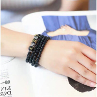 [招财貔貅手链]黑曜石貔貅手链招财辟邪转运时尚晶饰品男女