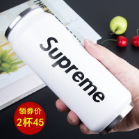 可乐易拉罐杯男女学生情侣韩版不锈钢保温杯便携成人带吸管杯子