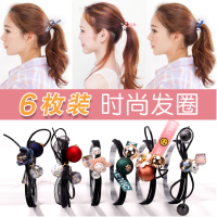 6-12件套韩版头绳手工绳圈女头饰橡皮筋皮套扎头绳饰丸子头
