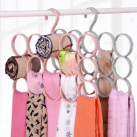 简约丝巾架北欧5/6/15环多功能圈圈围巾架丝巾架领带架皮带收纳架