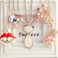 百款日韩秋冬百搭饰品锁骨链项链长款女挂件坠装饰毛衣链批