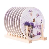 [8个装送木架]密胺仿瓷隔热垫餐桌垫厨房碗垫杯垫碗垫餐垫锅垫