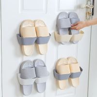 [落赔]简易壁挂鞋架无痕贴拖鞋架子客厅粘贴整理架浴室收纳架