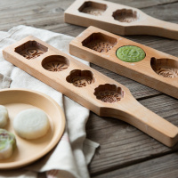 冰皮木质月饼模具卡通馒头绿豆糕南瓜面食清明果子月饼印月饼工具