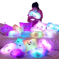 [七彩音乐光抱枕]生日女生圣诞节闺蜜五角星星公仔创意