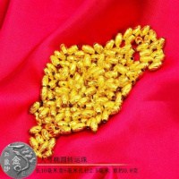 镀金转运珠红绳椭圆珠DIY镶金配件编手链沙金穿坠不色24K女