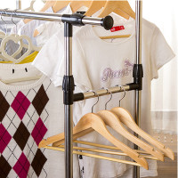 晾衣架落地不锈钢晒衣架伸缩卧室阳台双杆升降折叠衣杆架挂衣架