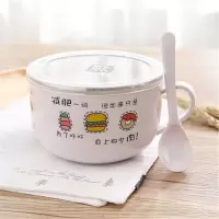 【送筷+勺】卡通不锈钢泡面碗带盖饭盒方便面碗