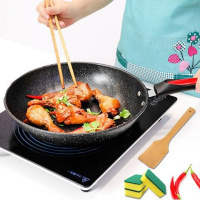 [高品质加厚]28cm麦饭石平底锅不粘锅煎锅无油烟炒锅电磁炉燃气