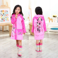 儿童雨衣带书位男童套装连体女童卡通图案充气帽檐防雨披