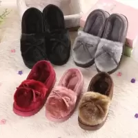 【反季特卖 】居家鞋女厚底麂皮绒毛绒冬季防滑跟月子棉鞋