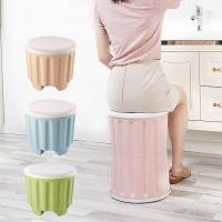 [大号双只装]收纳凳塑料家用储物箱带盖创意儿童可坐人换鞋凳子