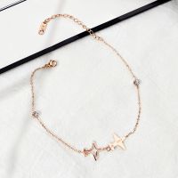18K玫瑰金脚链女时尚不色韩版钛钢脚链学生不褪色足链女