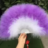 羽毛扇旗袍走秀舞蹈羽毛扇子加绒全毛加厚款渐变羽毛扇演出道具