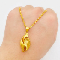 24K正品仿金项链18K镀金坠仿真金女款锁骨项链子越南沙金