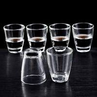 6只晶玻璃厚底白酒杯吞杯小酒盅套装家用餐厅酒店30毫升小酒杯