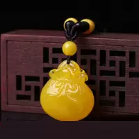 [送耳环]二代蜜蜡坠毛衣链貔貅坠葫芦坠玫瑰花坠女款