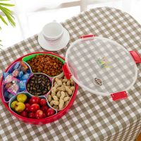 [居家节庆必备]百易特分格带盖瓜子盘干果盒塑料坚果盒收纳盒