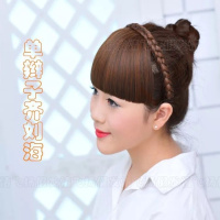 假刘海片带箍辫子头箍齐刘海片隐形加厚接片卡假刘海头帘