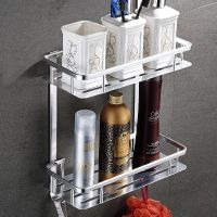 浴室置物架厕所洗手间洗漱台三角架收纳架吸壁式免打孔壁挂卫生间